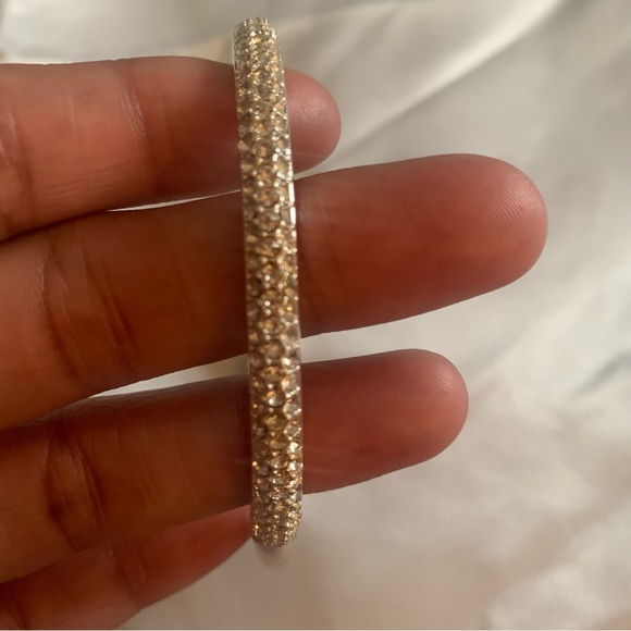 NEW! Diamond sterling silver rhodium plated  bracelet with Swarovski crystals - Picture 3 of 7